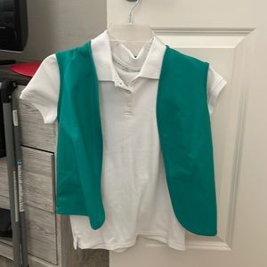 Girls Scout costume button up top and vest